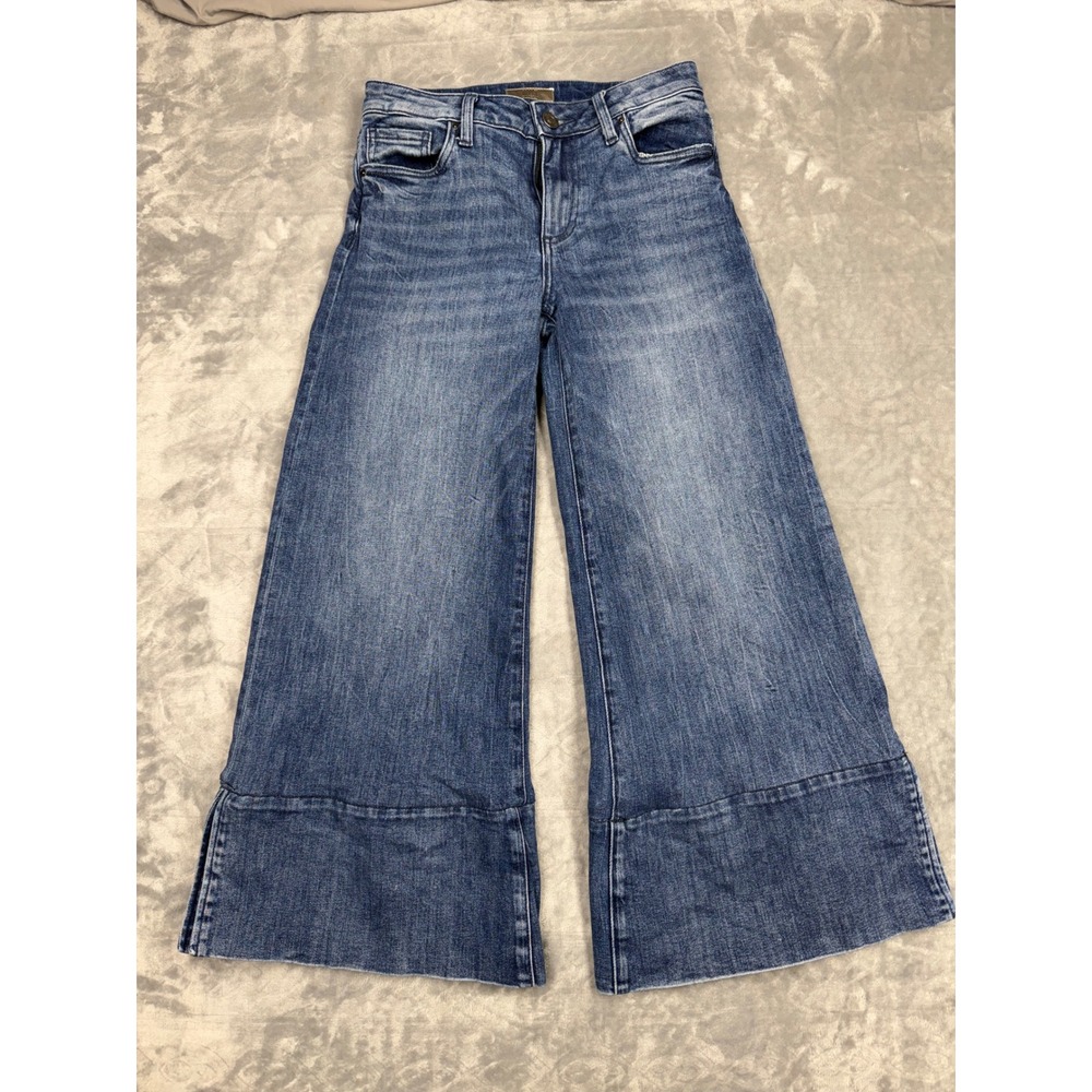 Kut from the Kloth Goldie Super Flare Jeans Medium Wash Mid Rise Size 2